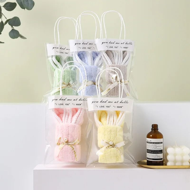 10pcs5sets Bunny Shaped Towel And Gift Bag Set 1