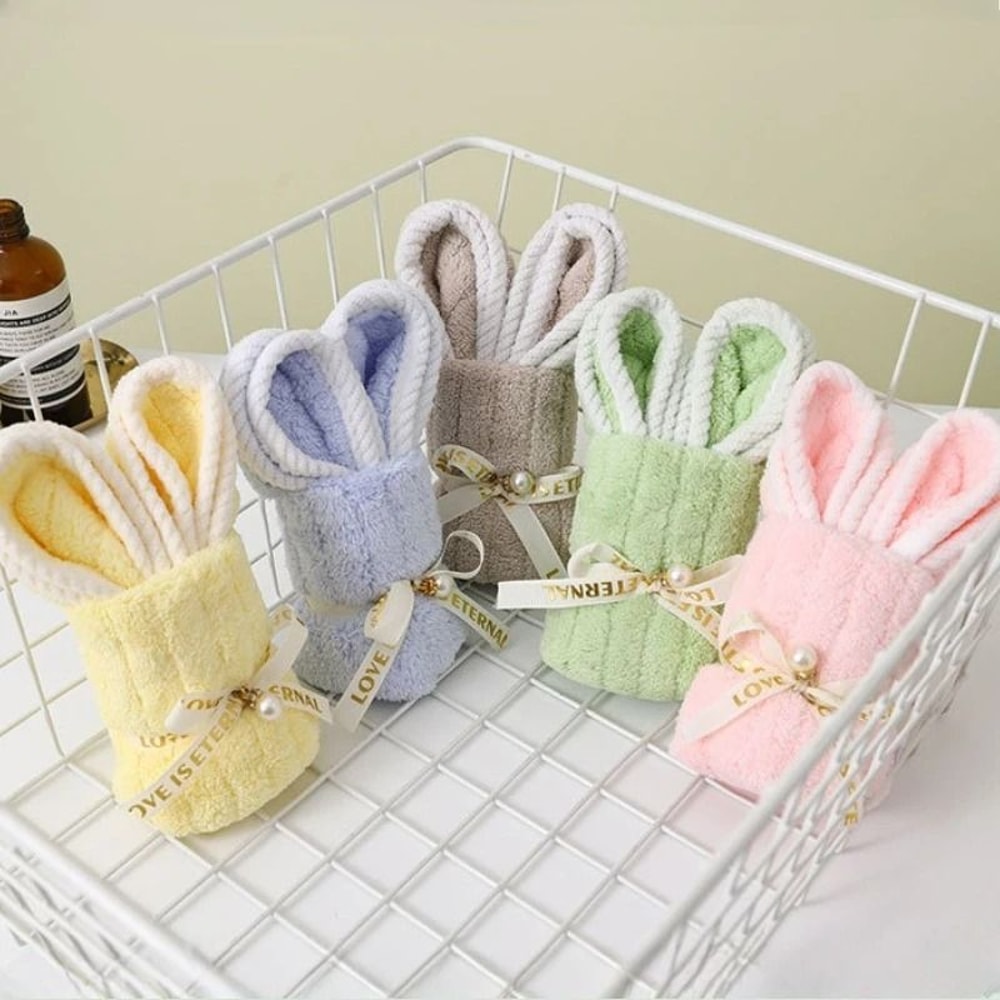 10pcs5sets Bunny Shaped Towel And Gift Bag Set 4