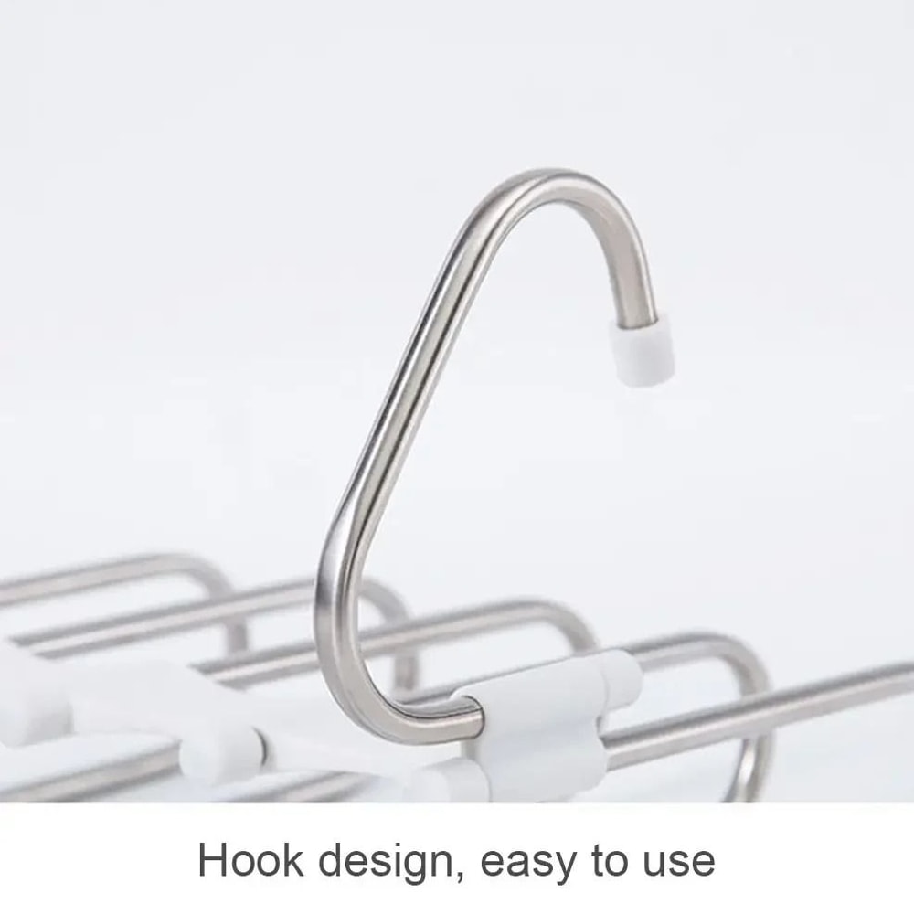 Stainless Steel Retractable Trouser Rack MultiFunctional Folding Hanger 3