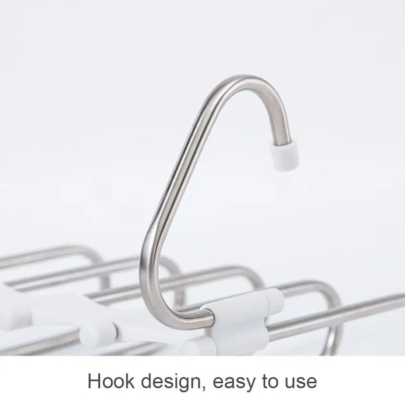Stainless Steel Retractable Trouser Rack MultiFunctional Folding Hanger 3