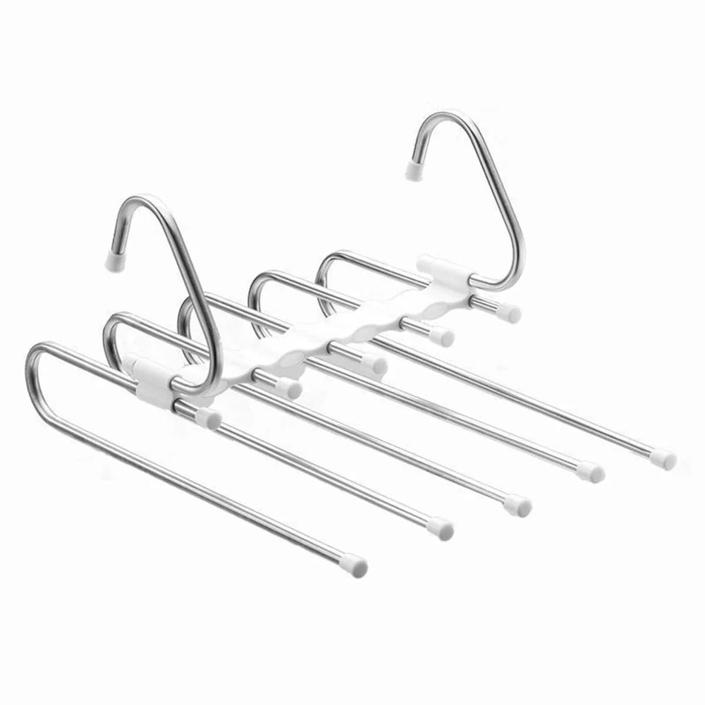 Stainless Steel Retractable Trouser Rack MultiFunctional Folding Hanger 7