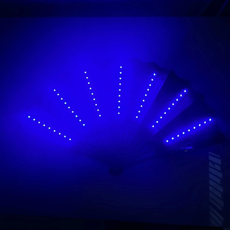 Glow Folding LED Fan For Festivals And Night Shows 9