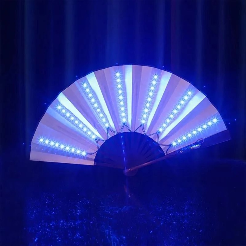 Glow Folding LED Fan For Festivals And Night Shows 3