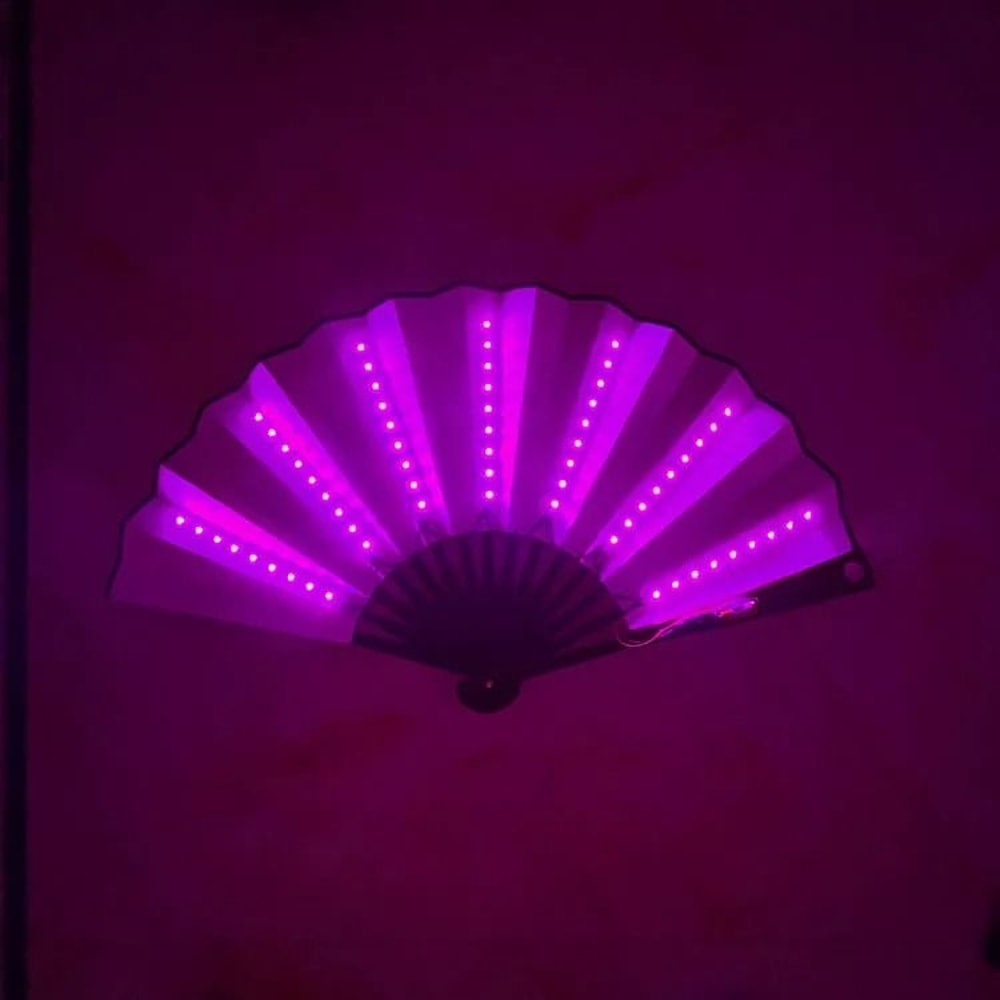 Glow Folding LED Fan For Festivals And Night Shows 7