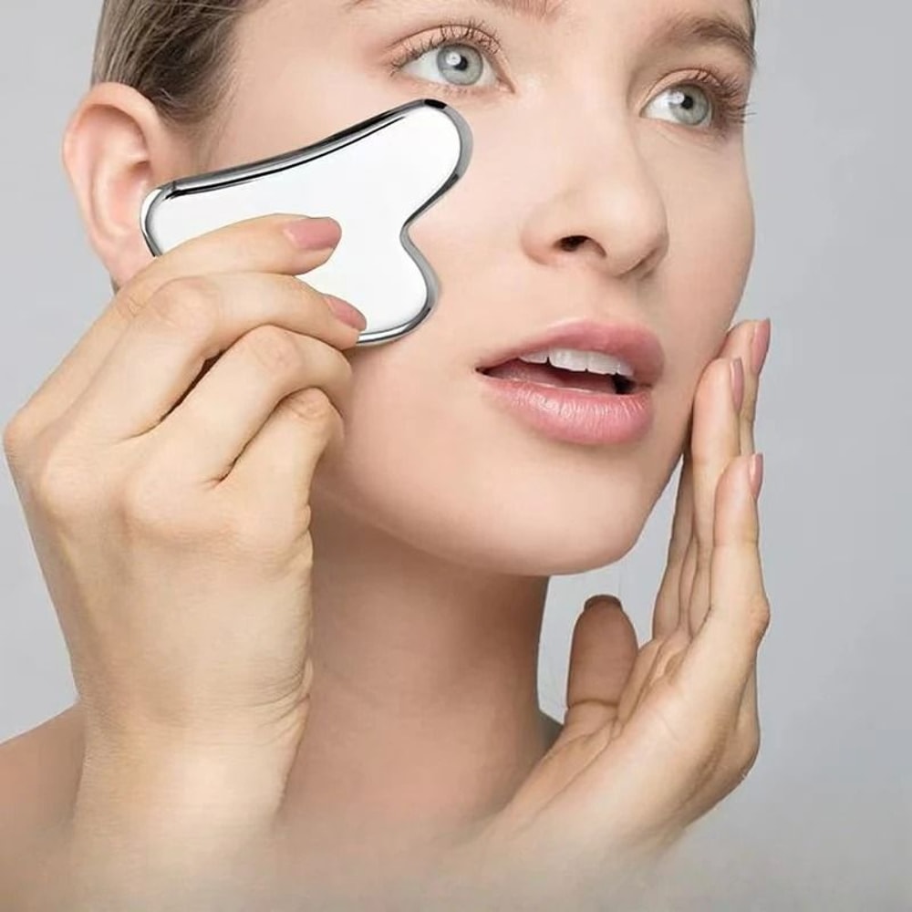 Stainless Steel Facial GuaSha Scraping Lifting Massage Tool 0