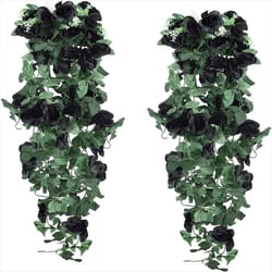 2pcs artificial black rose vine hanging decorations