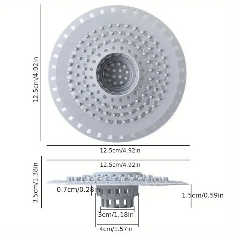 Silicone Shower Drain Hair Catcher And Sink Strainer 3