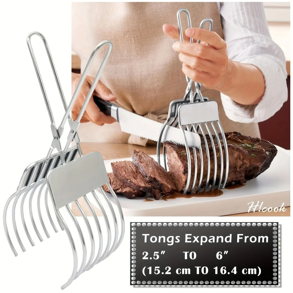 HeavyDuty 304 Stainless Steel Meat And BBQ Tongs 2