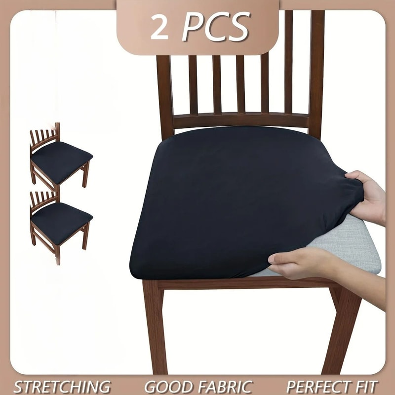 Solid Color Brushed High Elastic Chair Slipcovers 6
