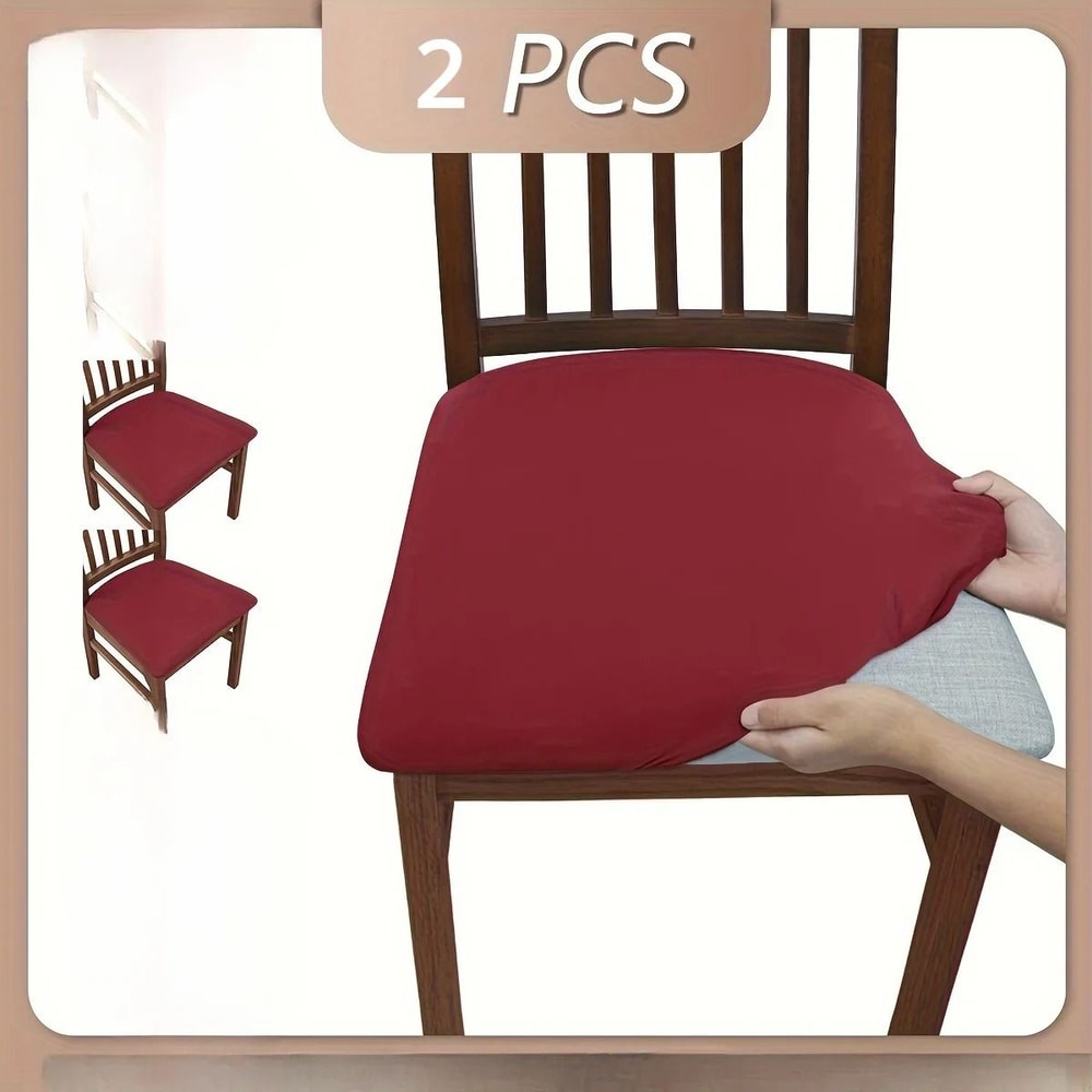 Solid Color Brushed High Elastic Chair Slipcovers 7