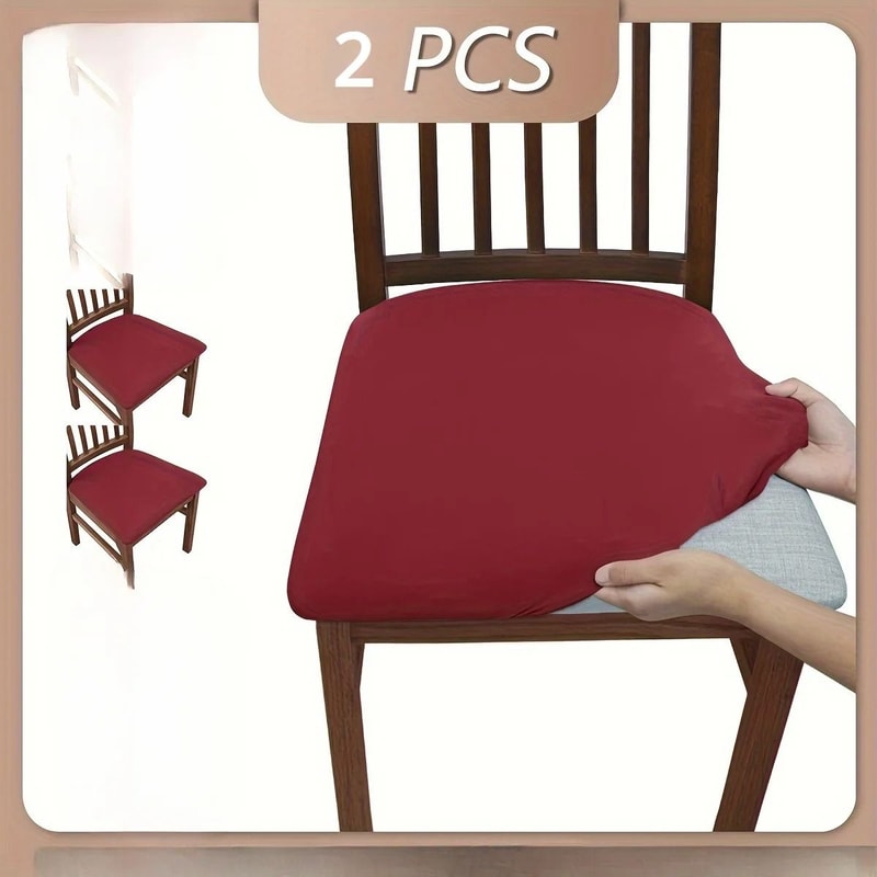 Solid Color Brushed High Elastic Chair Slipcovers 7