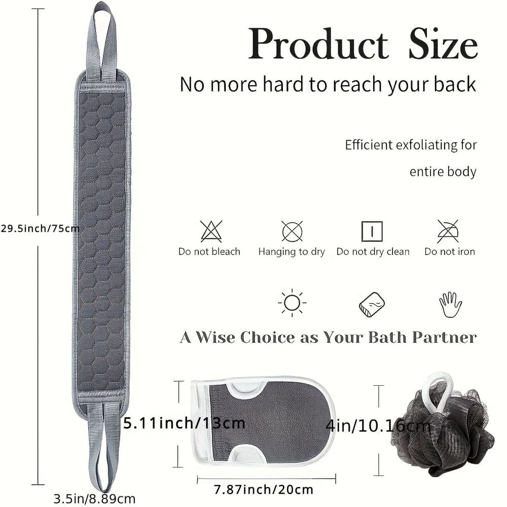 Exfoliating Body Scrubber Shower Set 3