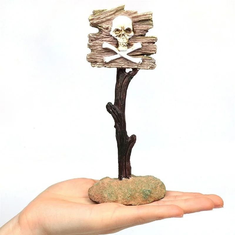 Resin Aquarium Shark Warning Sign Decoration 10