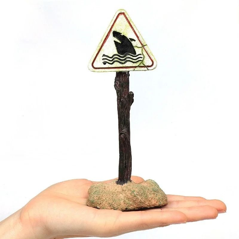 Resin Aquarium Shark Warning Sign Decoration 7