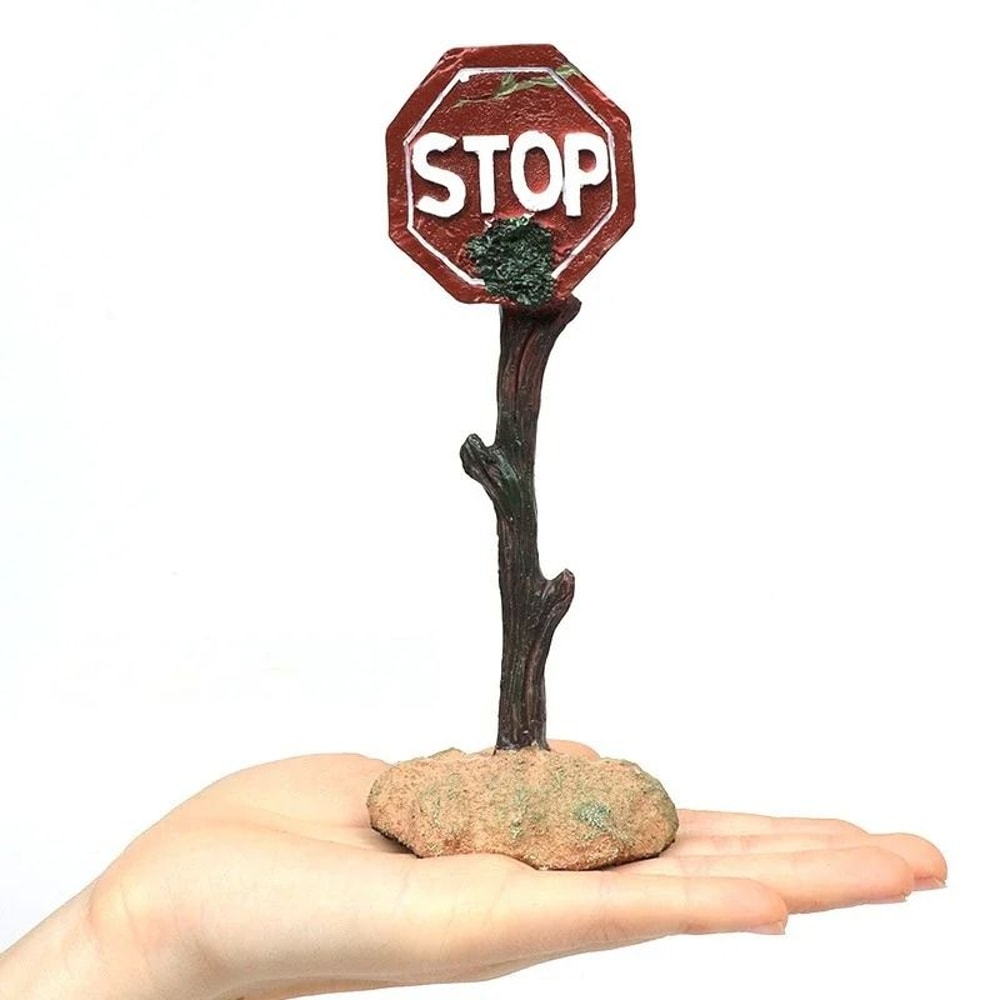 Resin Aquarium Shark Warning Sign Decoration 8