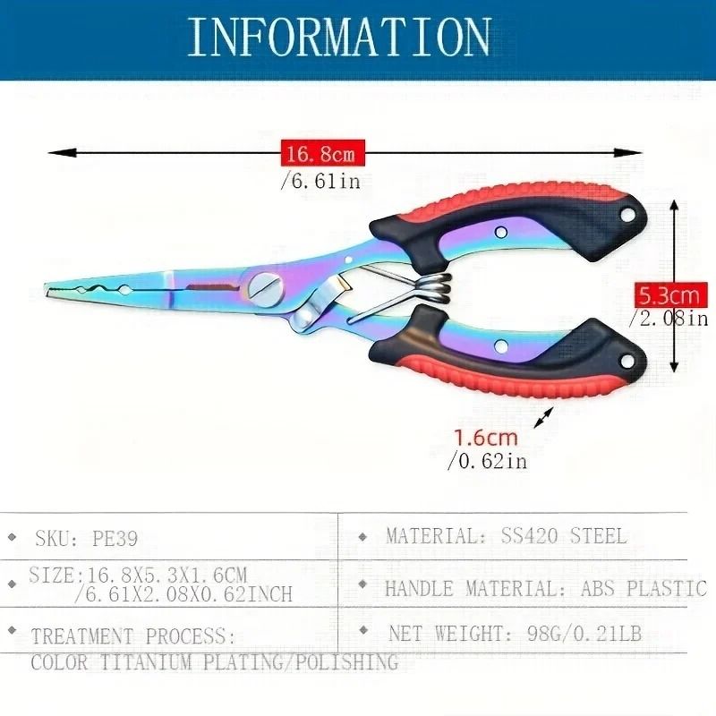 Multifunctional Colored Titanium Fishing Pliers Hook Cutter 3