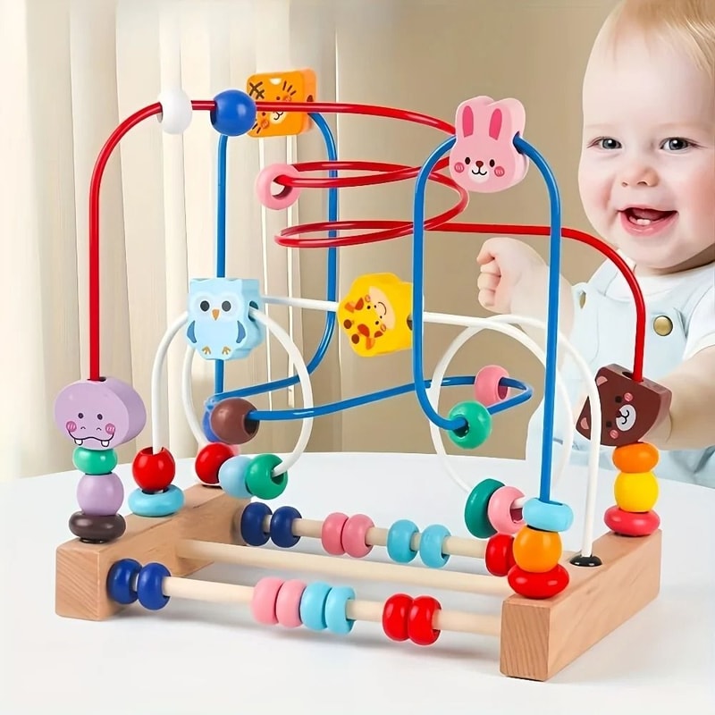Wooden Bead Maze Puzzle Learning Toy 3