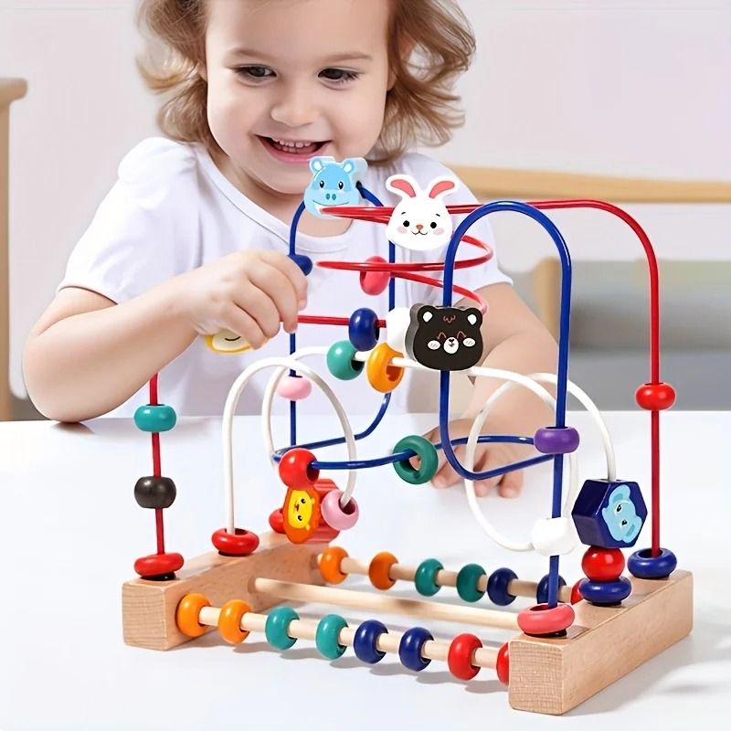 Wooden Bead Maze Puzzle Learning Toy 4