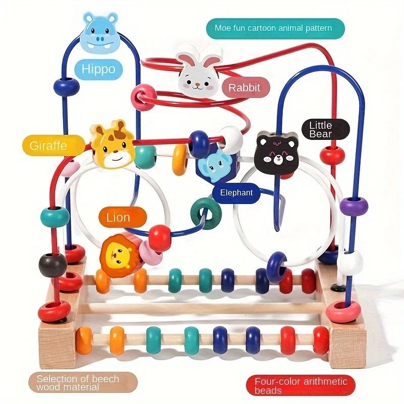 Wooden Bead Maze Puzzle Learning Toy 5