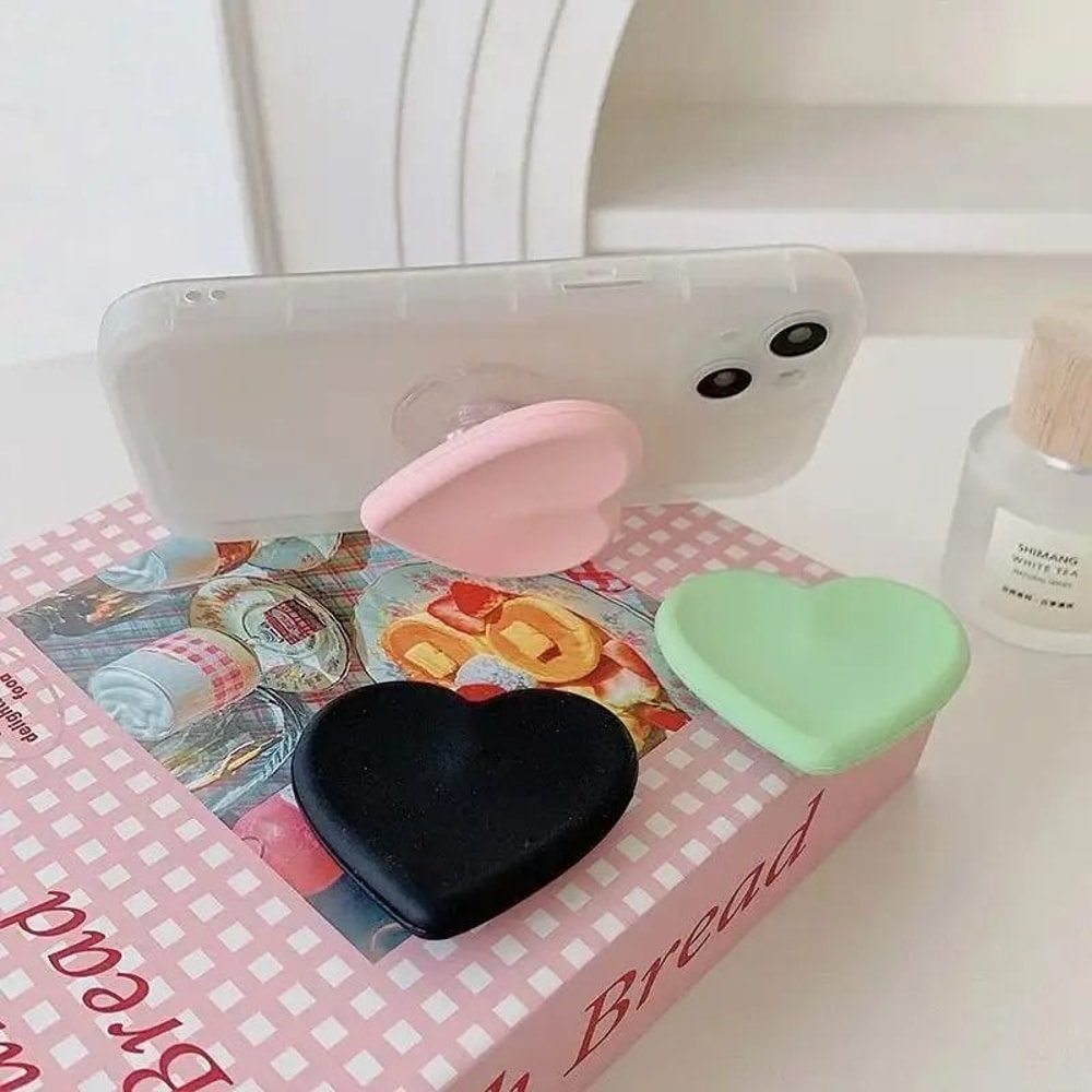 Ins Style Heart Silicone Phone Grip Bracket 4