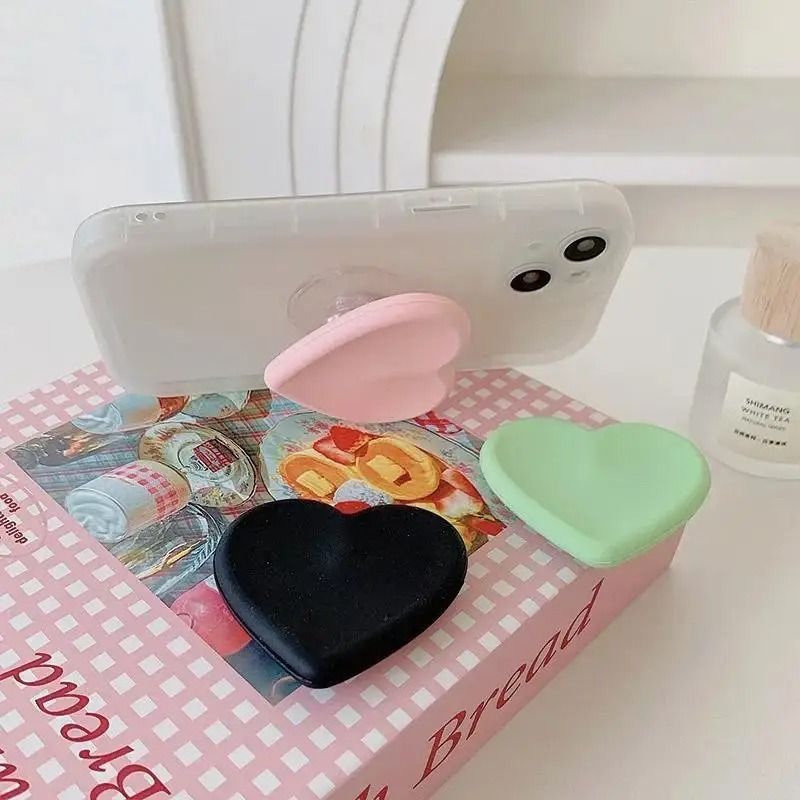 Ins Style Heart Silicone Phone Grip Bracket 4
