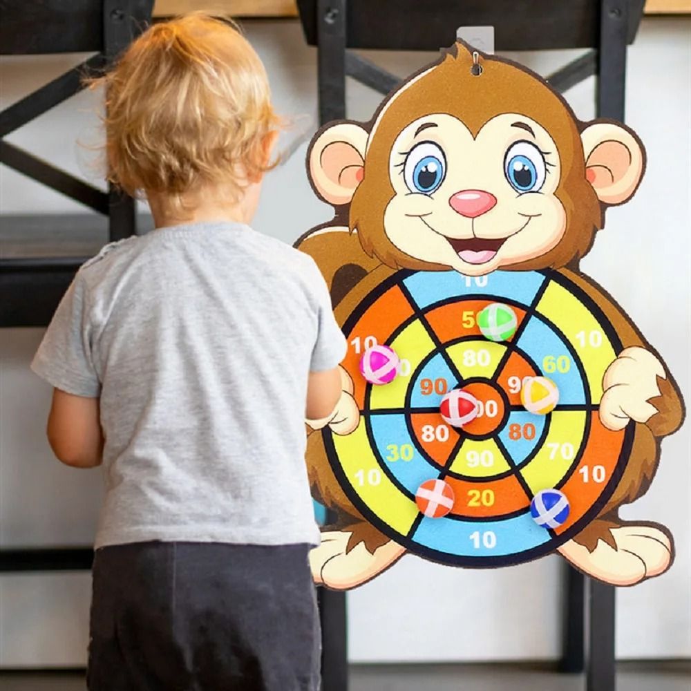Montessori Elephant Dart Board Sticky Ball Game 1
