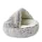 Plush Round Cat Bed With Cover 8