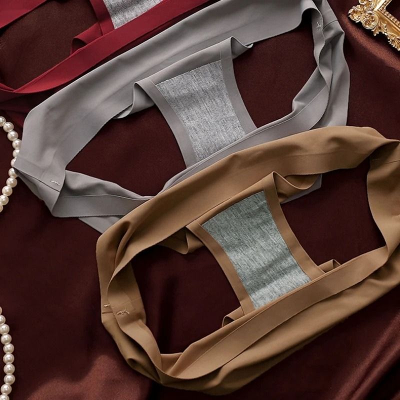 Seamless Ice Silk Low Waist Thong Panties Set Of 4 2