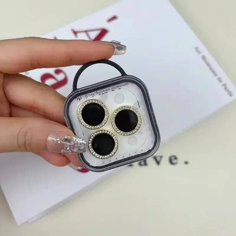 Glitter Diamond Camera Lens Protector Ring For IPhone 16 15 14 13 Pro Max 9