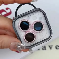 glitter diamond camera lens protector ring for iphone 16 15 14 13 pro max