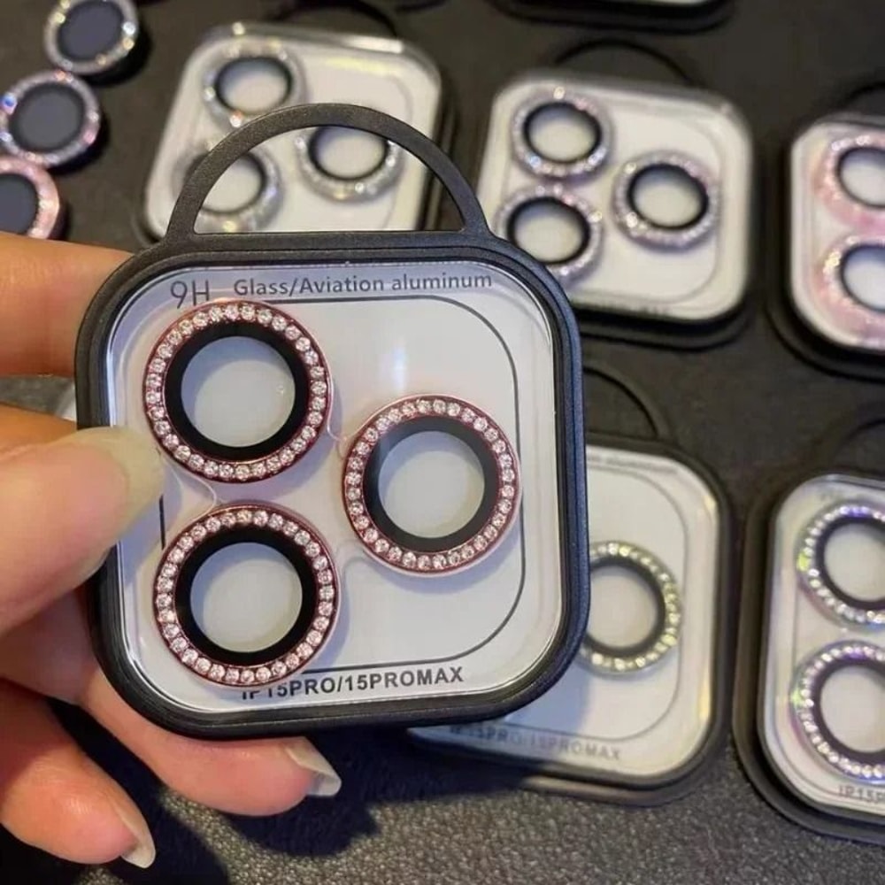 Glitter Diamond Camera Lens Protector Ring For IPhone 16 15 14 13 Pro Max 3