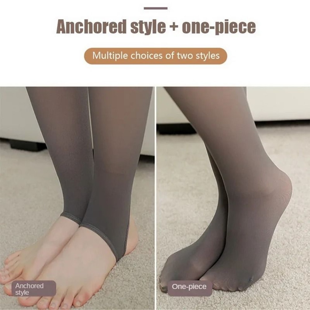 Women Translucent Fleece Lined Thermal Winter Leggings 1