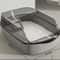 Semi Enclosed High Side Splashproof Cat Litter Box With Shield 11