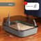 Semi Enclosed High Side Splashproof Cat Litter Box With Shield 6