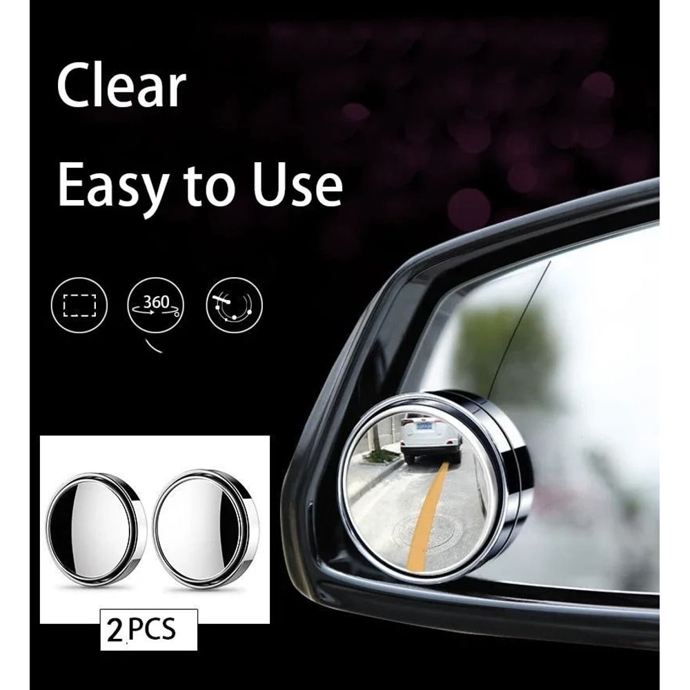 360 Degree Adjustable Convex Blind Spot Mirror Set For Safe Driving 1