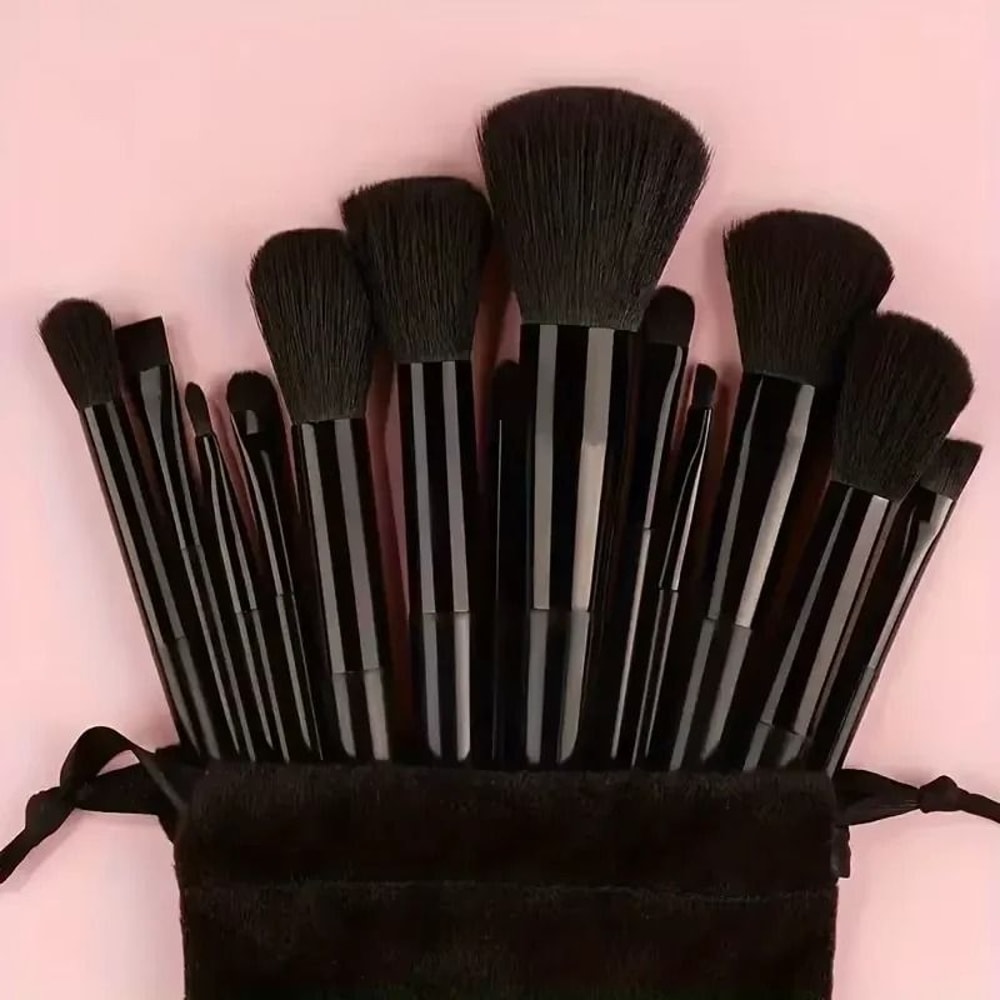 13 Piece Professional Soft Makeup Brush Set With Storage Bag 16