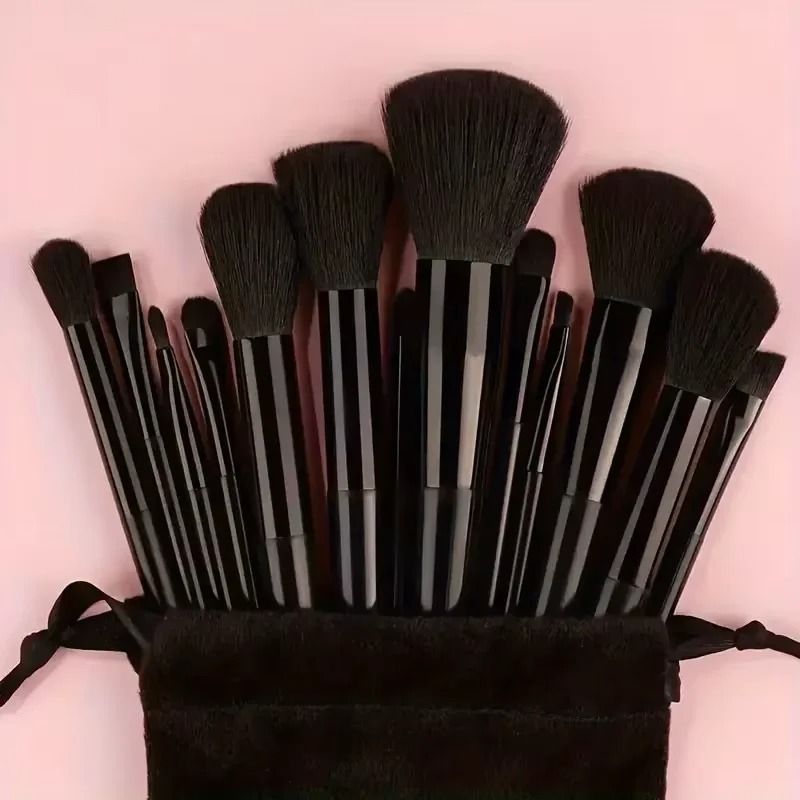 13 Piece Professional Soft Makeup Brush Set With Storage Bag 16