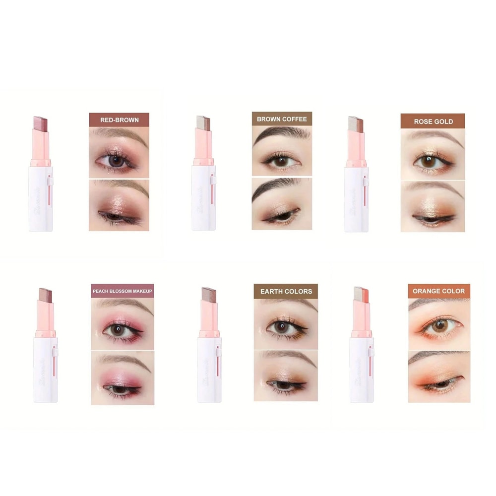 TwoColor Gradient Eyeshadow Stick ThreeDimensional LongLasting 9