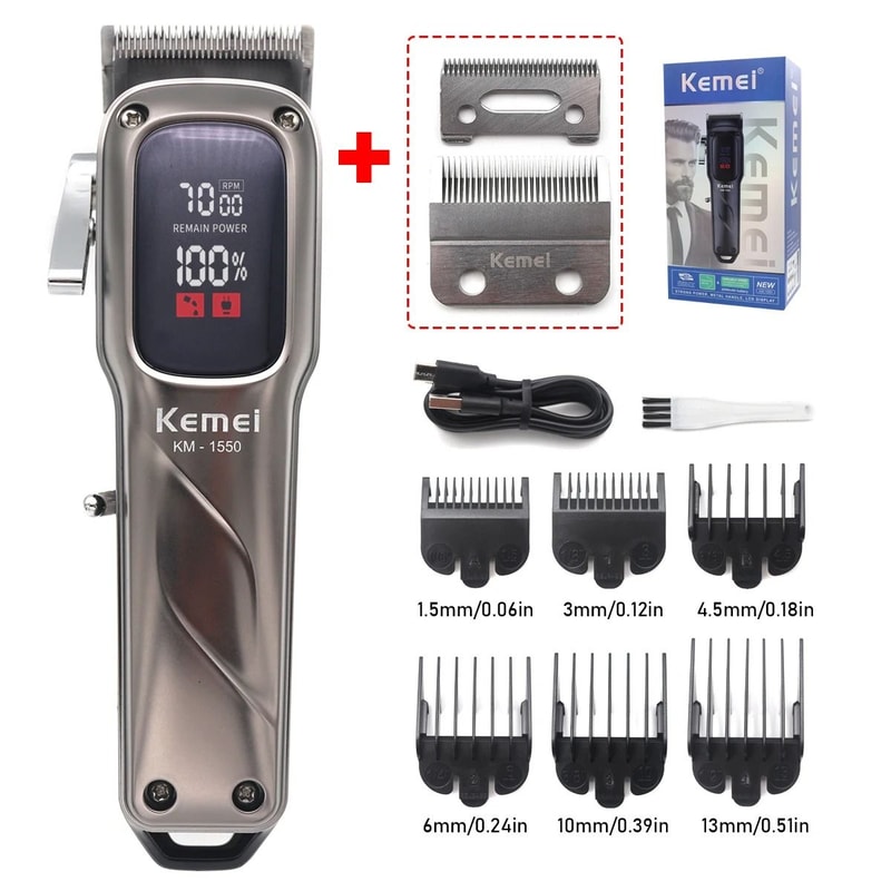 Kemei KM1550 Professional Hair Clipper HighPrecision Cordless Grooming 0