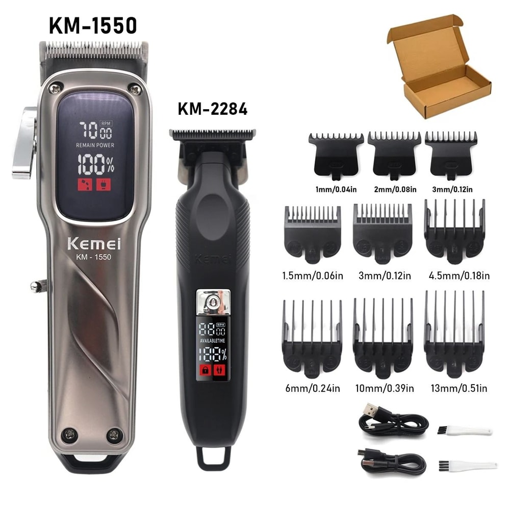 Kemei KM1550 Professional Hair Clipper HighPrecision Cordless Grooming 10