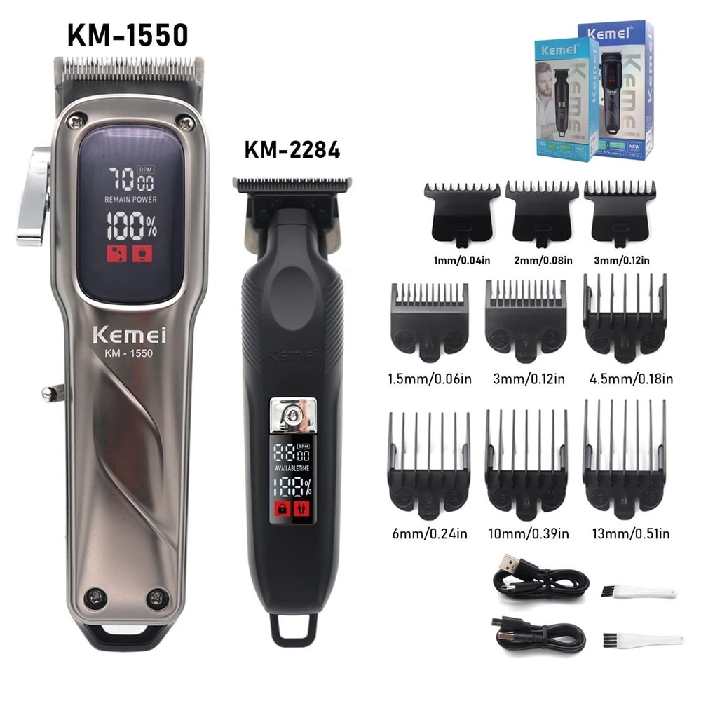 Kemei KM1550 Professional Hair Clipper HighPrecision Cordless Grooming 11