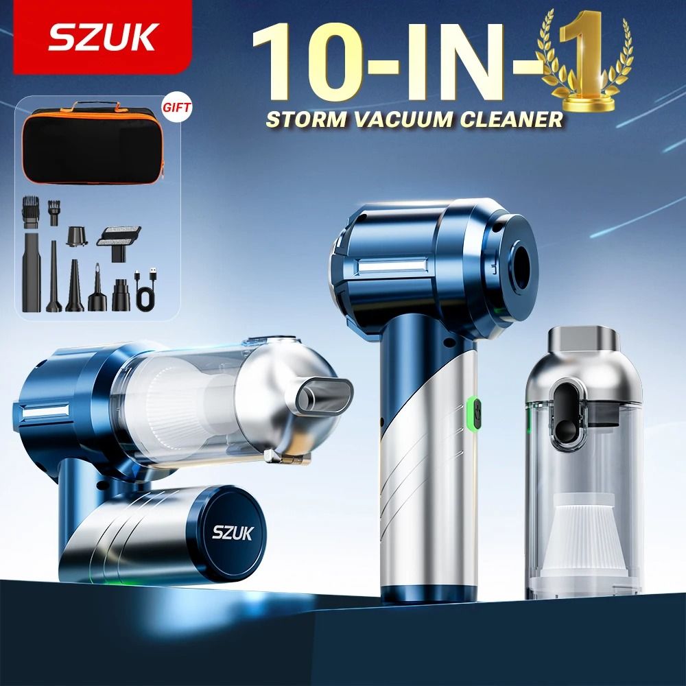 SZUK Foldable Portable Car Vacuum Cleaner HighPower Wireless Cleaning 0