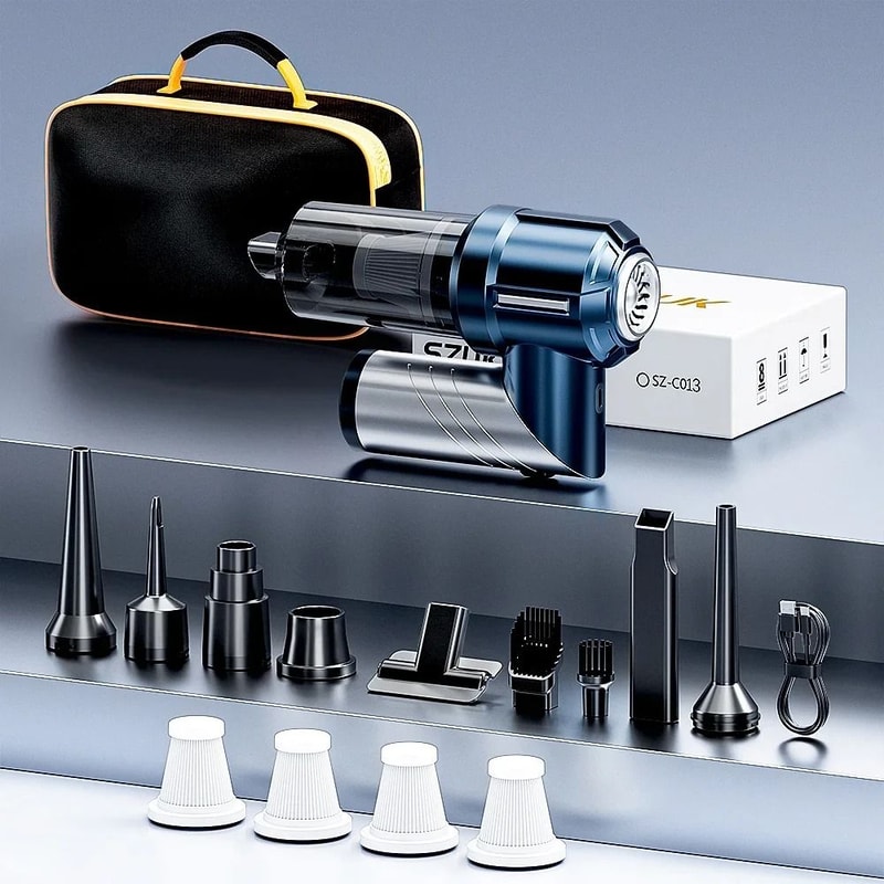 SZUK Foldable Portable Car Vacuum Cleaner HighPower Wireless Cleaning 9