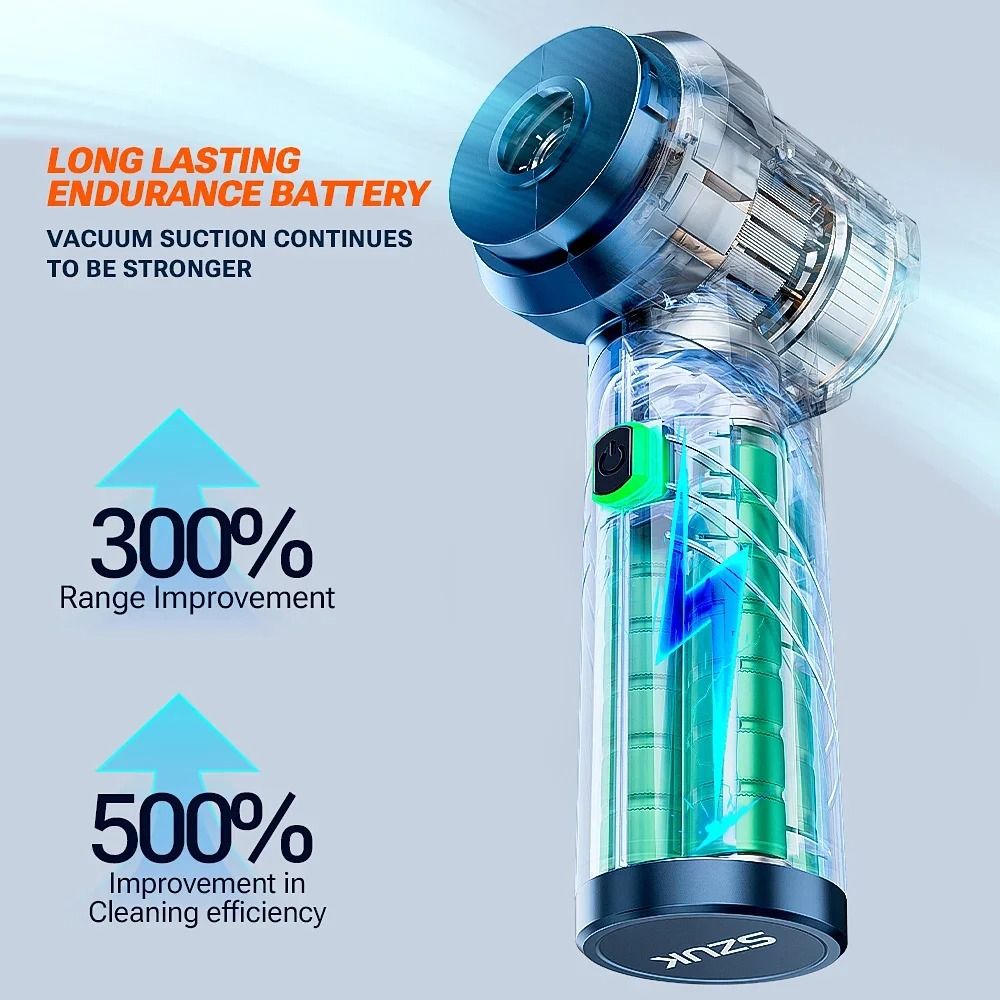 SZUK Foldable Portable Car Vacuum Cleaner HighPower Wireless Cleaning 2