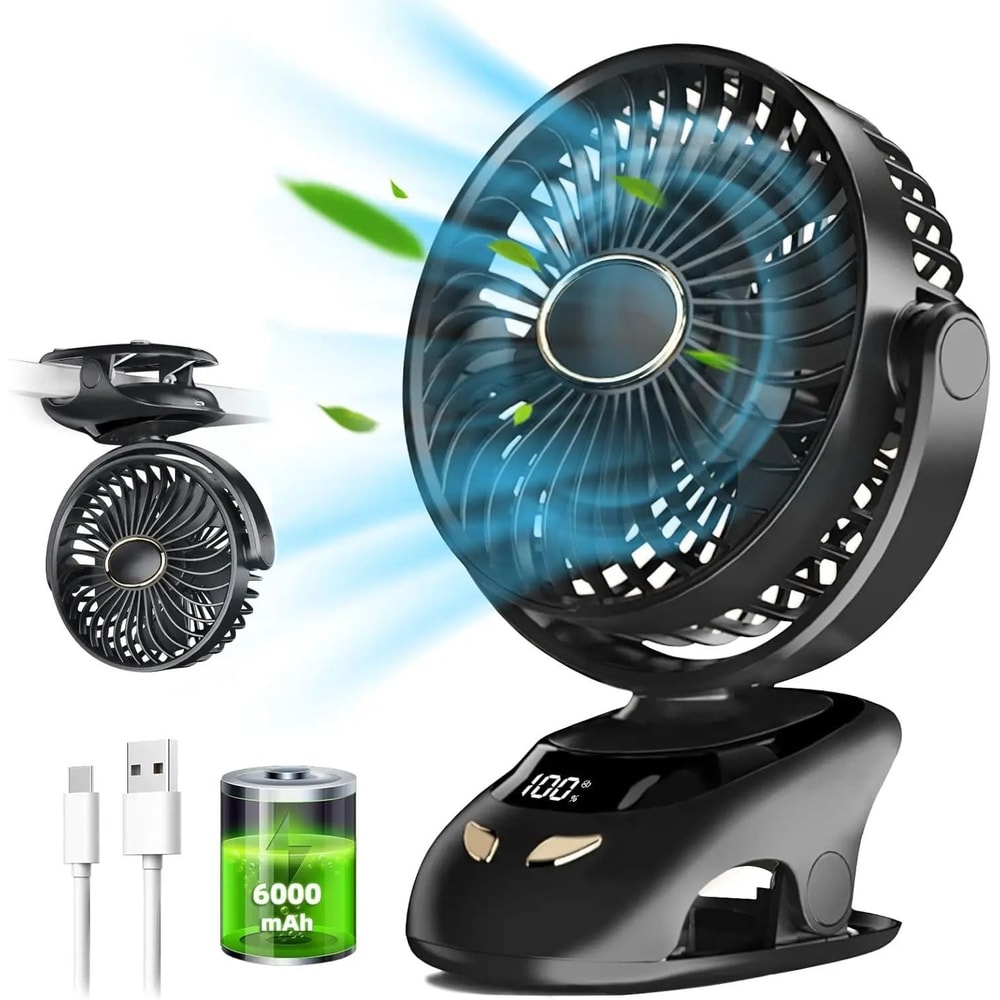 Portable MultiSurface USB Clip Fan Versatile Personal Cooling 0