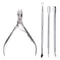 4Piece Professional Stainless Steel Manicure Kit Precision Grooming Set 19