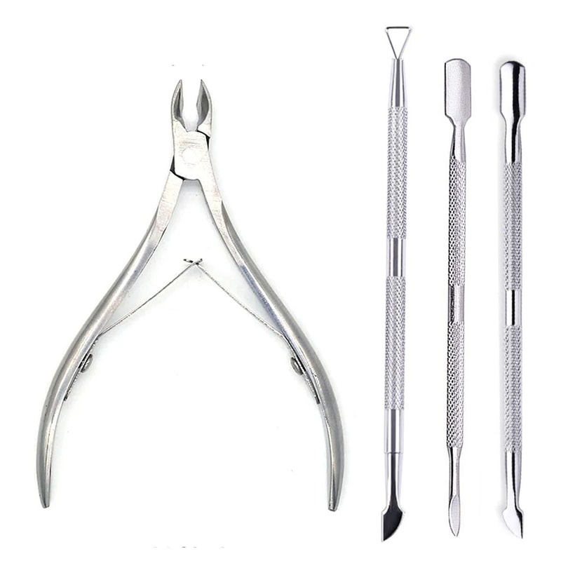 4Piece Professional Stainless Steel Manicure Kit Precision Grooming Set 24