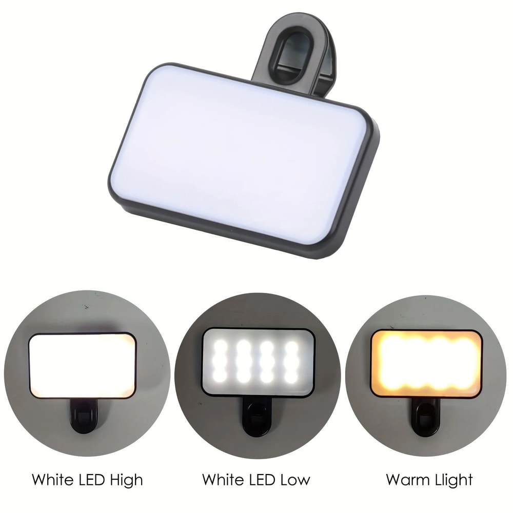 Portable Rechargeable Mini Selfie Fill Light Professional ClipOn Lighting 2