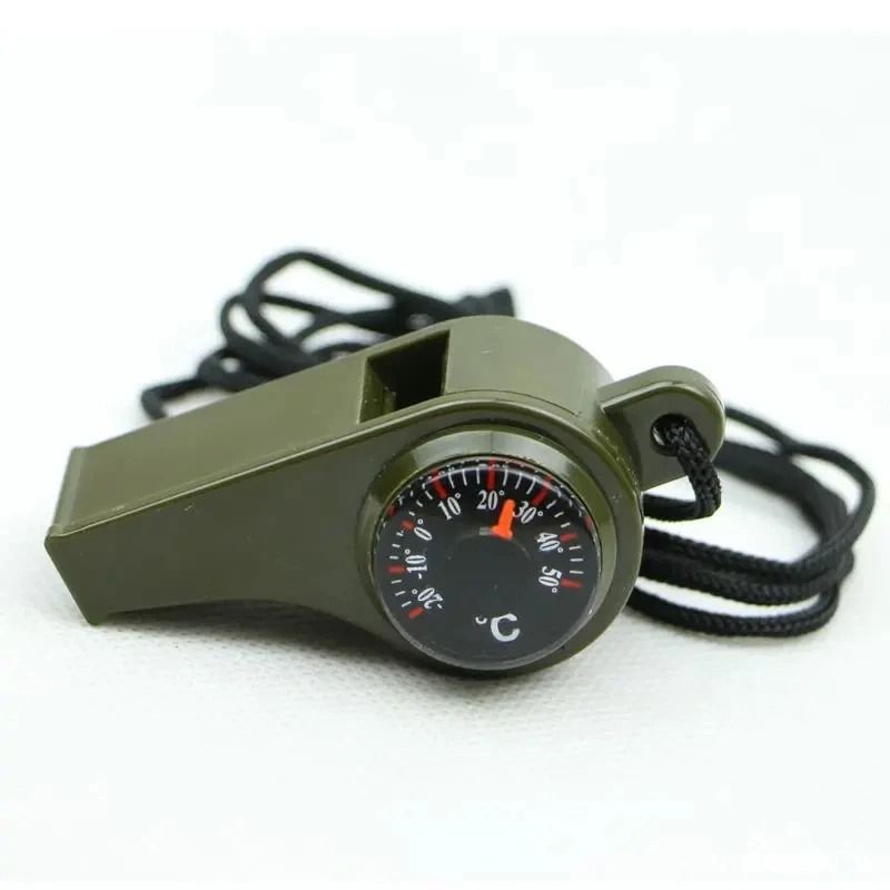 3 In 1 Emergency Survival Whistle MultiFunction Compass And Thermometer 2