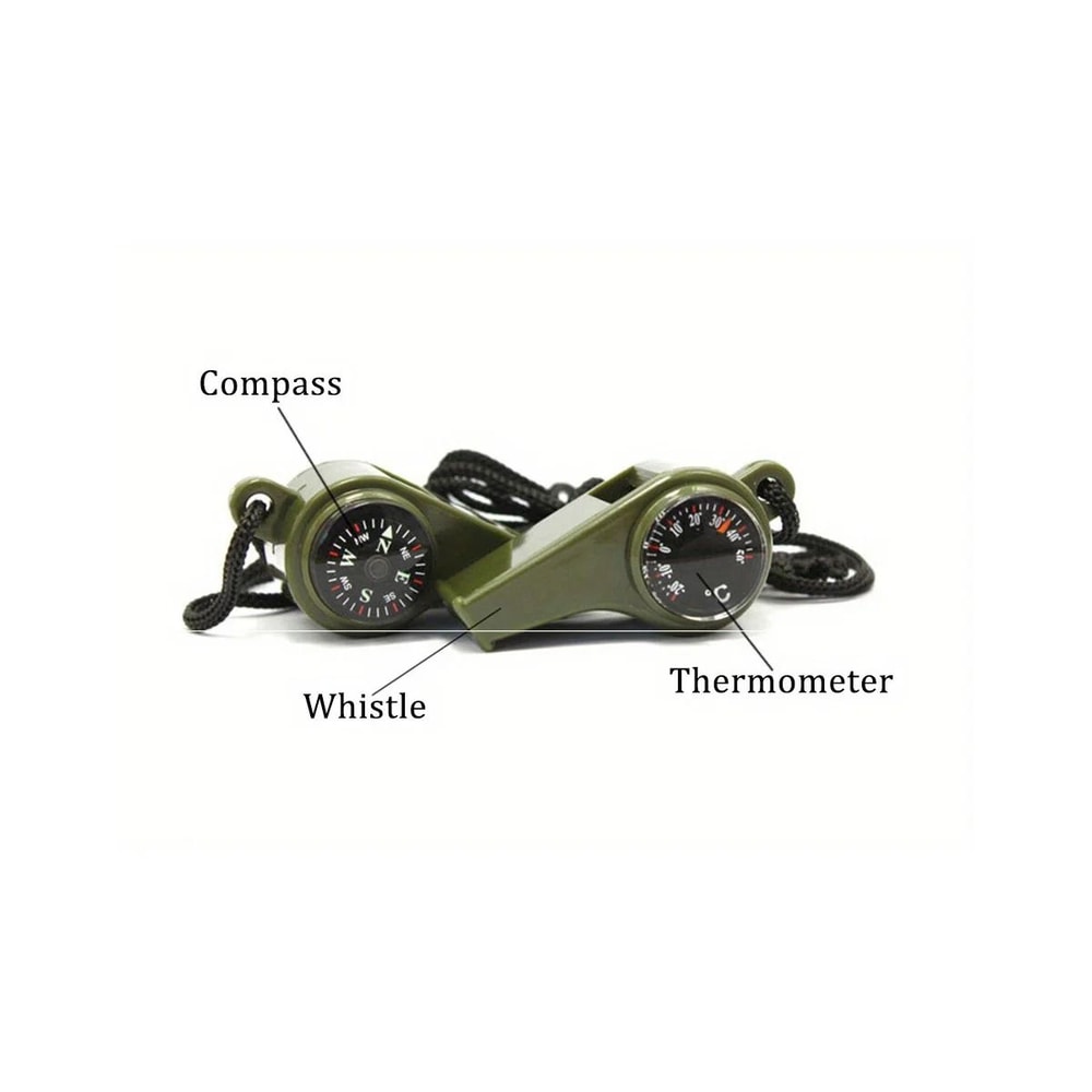 3 In 1 Emergency Survival Whistle MultiFunction Compass And Thermometer 3